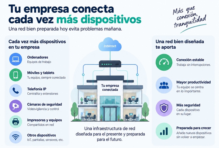 Cómo preparar la red de una empresa cuando aumenta el número de dispositivos 1 red de empresa